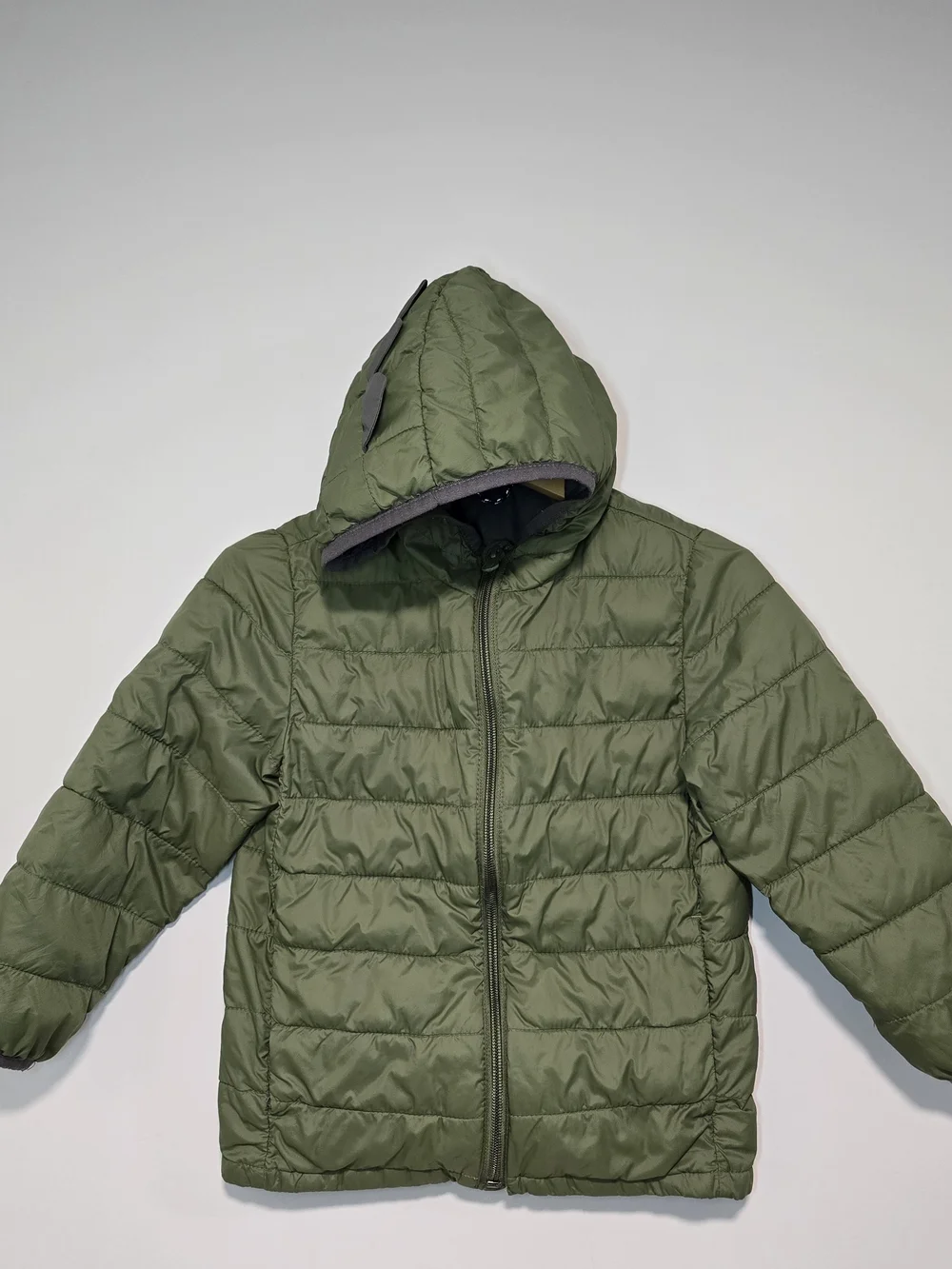 Gap Kids Olive Green Hooded Primaloft green dinosaur Puffer Jacket 5.